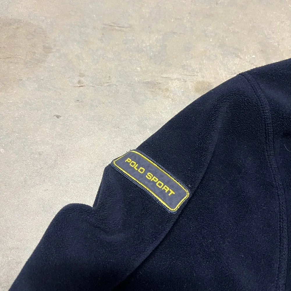 Polo Sport Ralph Lauren Mens Navy Blue Quarter Zip Fleece Pullover XL K-52